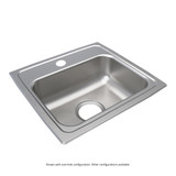Elkay Lustertone Classic Stainless Steel 17" x 16" x 5-1/2" 2-Hole Single Bowl Drop-in ADA Sink