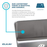 Elkay Lustertone Classic Stainless Steel 17" x 16" x 5-1/2", 3-Hole Single Bowl Drop-in ADA Sink with Quick-clip