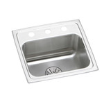 Elkay Lustertone Classic Stainless Steel 17" x 16" x 6-1/2" 3-Hole Single Bowl Drop-in ADA Sink with Perfect Drain