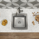 Elkay Lustertone Classic Stainless Steel 17" x 17-1/2" x 7-5/8", Single Bowl Drop-in Sink