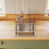 Elkay Lustertone Classic Stainless Steel 17" x 20" x 10-1/8" 1-Hole Single Bowl Drop-in Sink