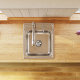 Elkay Lustertone Classic Stainless Steel 17" x 20" x 10-1/8" 1-Hole Single Bowl Drop-in Sink