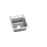 Elkay Lustertone Classic Stainless Steel 17" x 20" x 5" 2-Hole Single Bowl Drop-in ADA Sink with Quick-clip
