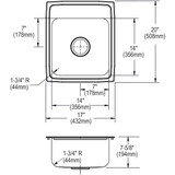 Elkay Lustertone Classic Stainless Steel 17" x 20" x 7-5/8" OS4-Hole Single Bowl Drop-in Sink
