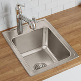 Elkay Lustertone Classic Stainless Steel 17" x 22" x 10-1/8" 3-Hole Single Bowl Drop-in Sink