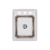 Elkay Lustertone Classic Stainless Steel 17" x 22" x 10-1/8" 3-Hole Single Bowl Drop-in Sink with Perfect Drain
