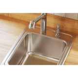 Elkay Lustertone Classic Stainless Steel 17" x 22" x 10-1/8", 0-Hole Single Bowl Drop-in Sink with Perfect Drain