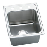 Elkay Lustertone Classic Stainless Steel 17" x 22" x 10-1/8", 0-Hole Single Bowl Drop-in Sink with Quick-clip