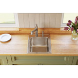 Elkay Lustertone Classic Stainless Steel 17" x 22" x 10-1/8", 2-Hole Single Bowl Drop-in Sink with Perfect Drain