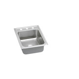 Elkay Lustertone Classic Stainless Steel 17" x 22" x 5-1/2" 1-Hole Single Bowl Drop-in ADA Sink with Quick-clip