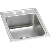 Elkay Lustertone Classic Stainless Steel 17" x 22" x 7-5/8" 2-Hole Single Bowl Drop-in Sink with Perfect Drain
