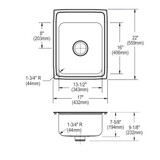 Elkay Lustertone Classic Stainless Steel 17" x 22" x 7-5/8" 2-Hole Single Bowl Drop-in Sink with Perfect Drain