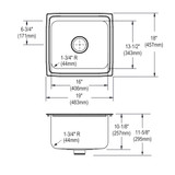 Elkay Lustertone Classic Stainless Steel 19" x 18" x 10-1/8" Single Bowl Drop-in Bar Sink with Perfect Drain