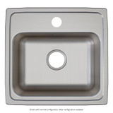Elkay Lustertone Classic Stainless Steel 19" x 18" x 6" 2-Hole Single Bowl Drop-in ADA Sink with Quick-clip