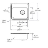 Elkay Lustertone Classic Stainless Steel 19" x 18" x 6-1/2", 0-Hole Single Bowl Drop-in ADA Sink with Right Drain