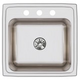 Elkay Lustertone Classic Stainless Steel 19-1/2" x 19" x 10-1/8" 3-Hole Single Bowl Drop-in Laundry Sink w/Perfect Drain