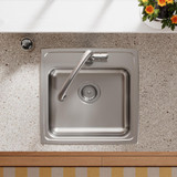 Elkay Lustertone Classic Stainless Steel 19-1/2" x 19" x 5", 1-Hole Single Bowl Drop-in ADA Sink