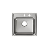 Elkay Lustertone Classic Stainless Steel 19-1/2" x 19" x 5", MR2-Hole Single Bowl Drop-in ADA Sink