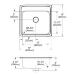 Elkay Lustertone Classic Stainless Steel 19-1/2" x 19" x 6-1/2", 1-Hole Single Bowl Drop-in ADA Sink with Perfect Drain