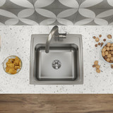 Elkay Lustertone Classic Stainless Steel 19-1/2" x 19" x 7-1/2", 1-Hole Single Bowl Drop-in Sink with Perfect Drain