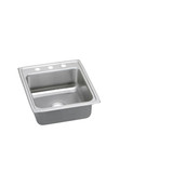 Elkay Lustertone Classic Stainless Steel 19-1/2" x 22" x 5", 1-Hole Single Bowl Drop-in ADA Sink with Quick-clip