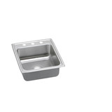 Elkay Lustertone Classic Stainless Steel 19-1/2" x 22" x 6-1/2" 2-Hole Single Bowl Drop-in ADA Sink with Quick-clip