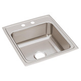 Elkay Lustertone Classic Stainless Steel 19-1/2" x 22" x 7-5/8", 2-Hole Single Bowl Drop-in Sink