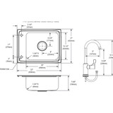 Elkay Lustertone Classic Stainless Steel 22" x 17" x 7-5/8", 2-Hole Single Drop-in Classroom Sink + Faucet/Bubbler Kit