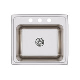 Elkay Lustertone Classic Stainless Steel 22" x 19-1/2" x 10-1/8" 3-Hole Single Bowl Drop-in Sink with Perfect Drain