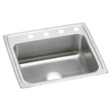 Elkay Lustertone Classic Stainless Steel 22" x 19-1/2" x 7-5/8" 4-Hole Single Bowl Drop-in Sink with Quick-clip