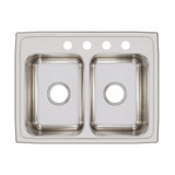 Elkay Lustertone Classic Stainless Steel 25" x 19-1/2" x 7-5/8", 4-Hole Equal Double Bowl Drop-in Sink