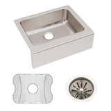 Elkay Lustertone Classic Stainless Steel 25" x 20-1/2" x 7-7/8", Single Bowl Farmhouse Sink Kit