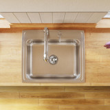 Elkay Lustertone Classic Stainless Steel 25" x 21-1/4" x 10-1/8" 1-Hole Single Bowl Drop-in Sink