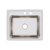 Elkay Lustertone Classic Stainless Steel 25" x 21-1/4" x 10-1/8" MR2-Hole Single Bowl Drop-in Sink