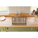 Elkay Lustertone Classic Stainless Steel 25" x 21-1/4" x 10-1/8" MR2-Hole Single Bowl Drop-in Sink