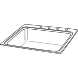 Elkay Lustertone Classic Stainless Steel 25" x 22" x 8-1/8", 4-Hole Single Bowl Drop-in Sink with Perfect Drain