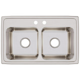 Elkay Lustertone Classic Stainless Steel 29" x 18" x 10" 2-Hole Equal Double Bowl Drop-in Sink