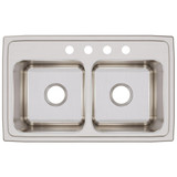 Elkay Lustertone Classic Stainless Steel 29" x 18" x 10", 4-Hole Equal Double Bowl Drop-in Sink