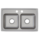 Elkay Lustertone Classic Stainless Steel 29" x 18" x 5-1/2", 2-Hole Equal Double Bowl Drop-in ADA Sink