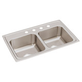 Elkay Lustertone Classic Stainless Steel 29" x 18" x 7-5/8", 4-Hole Equal Double Bowl Drop-in Sink
