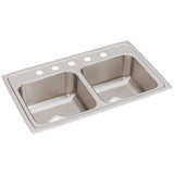 Elkay Lustertone Classic Stainless Steel 29" x 18" x 7-5/8", 5-Hole Equal Double Bowl Drop-in Sink