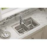 Elkay Lustertone Classic Stainless Steel 29" x 18" x 7-5/8", 5-Hole Equal Double Bowl Drop-in Sink
