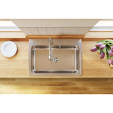 Elkay Lustertone Classic Stainless Steel 31" x 22" x 10-1/8" MR2-Hole Single Bowl Drop-in Sink with Perfect Drain
