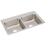 Elkay Lustertone Classic Stainless Steel 33" x 19-1/2" x 7-5/8", 0-Hole Equal Double Bowl Drop-in Sink