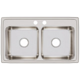 Elkay Lustertone Classic Stainless Steel 33" x 19-1/2" x 7-5/8", 2-Hole Equal Double Bowl Drop-in Sink