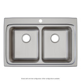 Elkay Lustertone Classic Stainless Steel 33" x 22" x 6-1/2" 4-Hole Equal Double Bowl Drop-in ADA Sink with Quick-clip
