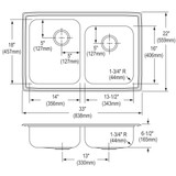 Elkay Lustertone Classic Stainless Steel 33" x 22" x 6-1/2" Offset 1-Hole Double Bowl Drop-in ADA Sink