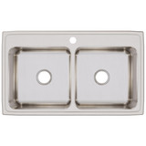 Elkay Lustertone Classic Stainless Steel 37" x 22" x 10-1/8" 1-Hole Equal Double Bowl Drop-in Sink