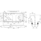 Elkay Lustertone Classic Stainless Steel 37-1/4" x 17" x 4", Double Bowl Drop-in Classroom ADA Sink Kit