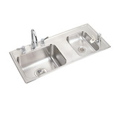 Elkay Lustertone Classic Stainless Steel 37-1/4" x 17" x 4-1/2", Double Bowl Drop-in Classroom ADA Sink Kit